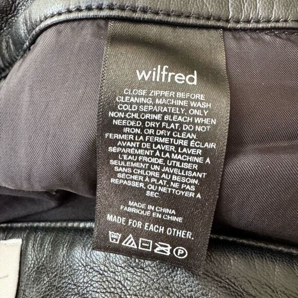Wilfred The Melina Vegan Leather Straight Leg Pants Size 4 Black - Picture 4 of 13